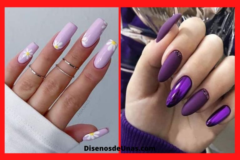 Diseños de uñas ¡1.000 ideas en imágenes! 45 Arte de Uñas Moradas ¡Ideas Elegantes e Innovadoras!