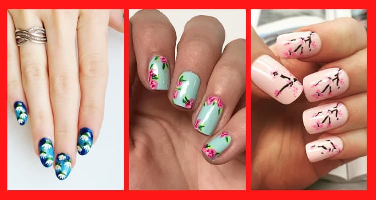 Diseños de uñas ¡1.000 ideas en imágenes! 34 Diseños de Uñas Cortas con Flores-1