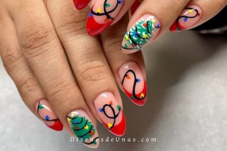 Diseños de uñas ¡1.000 ideas en imágenes! 81 Diseños de uñas francesas de navidad