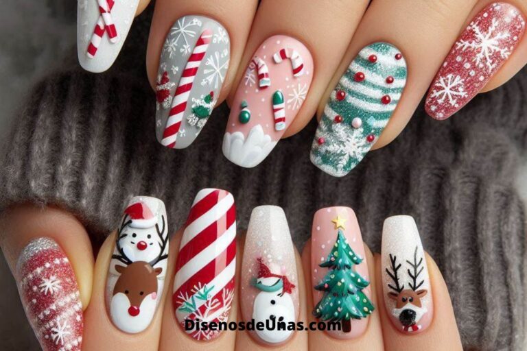 Diseños de uñas ¡1.000 ideas en imágenes! 82 Hermosos diseños de uñas navideños