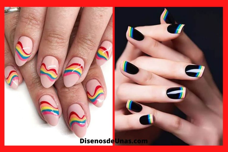 Diseños de uñas ¡1.000 ideas en imágenes! 46 Uñas Arcoíris ¡Coloridos Diseños para Alegrar tu Día!